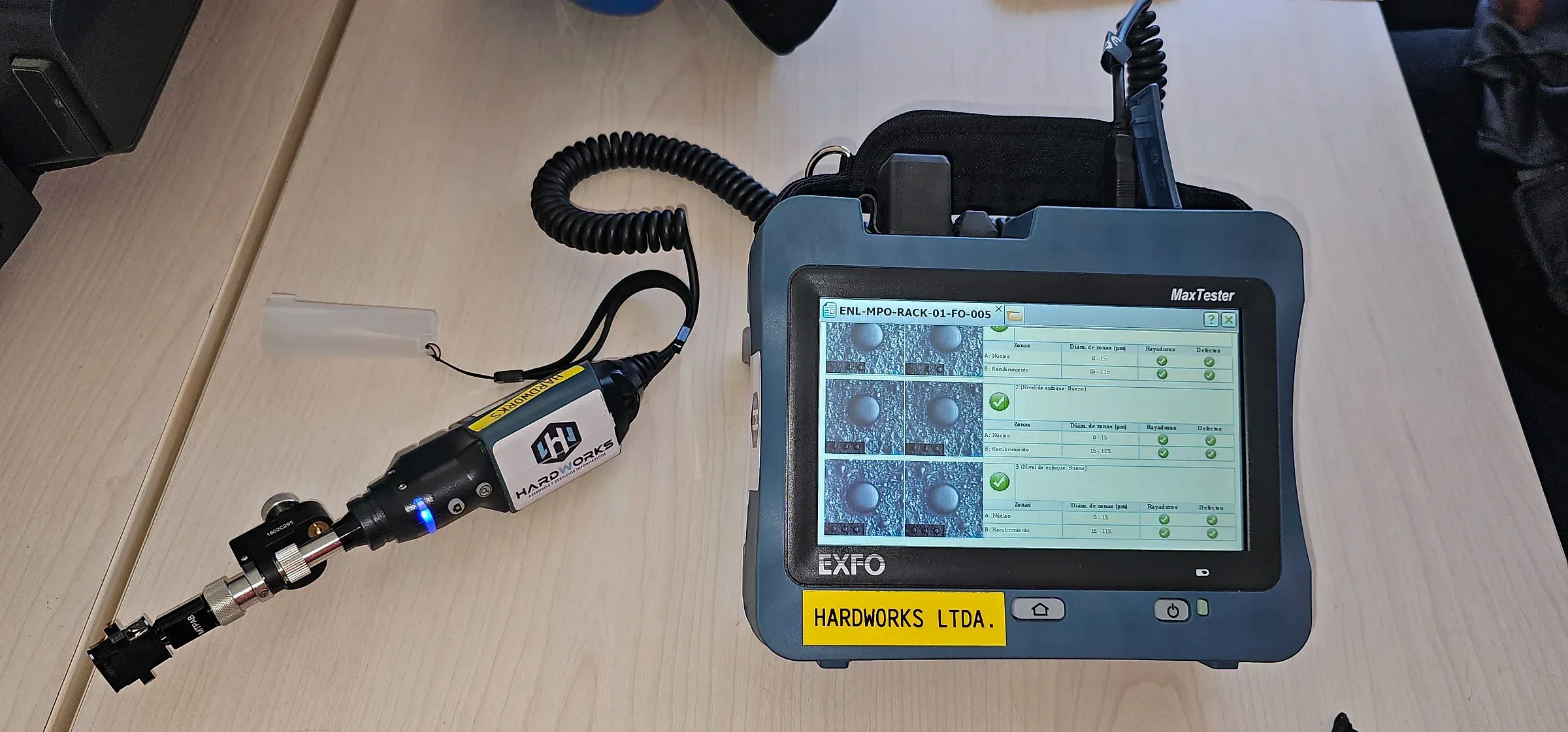 Inspección de conectores MPO con EXFO y sonda FIP